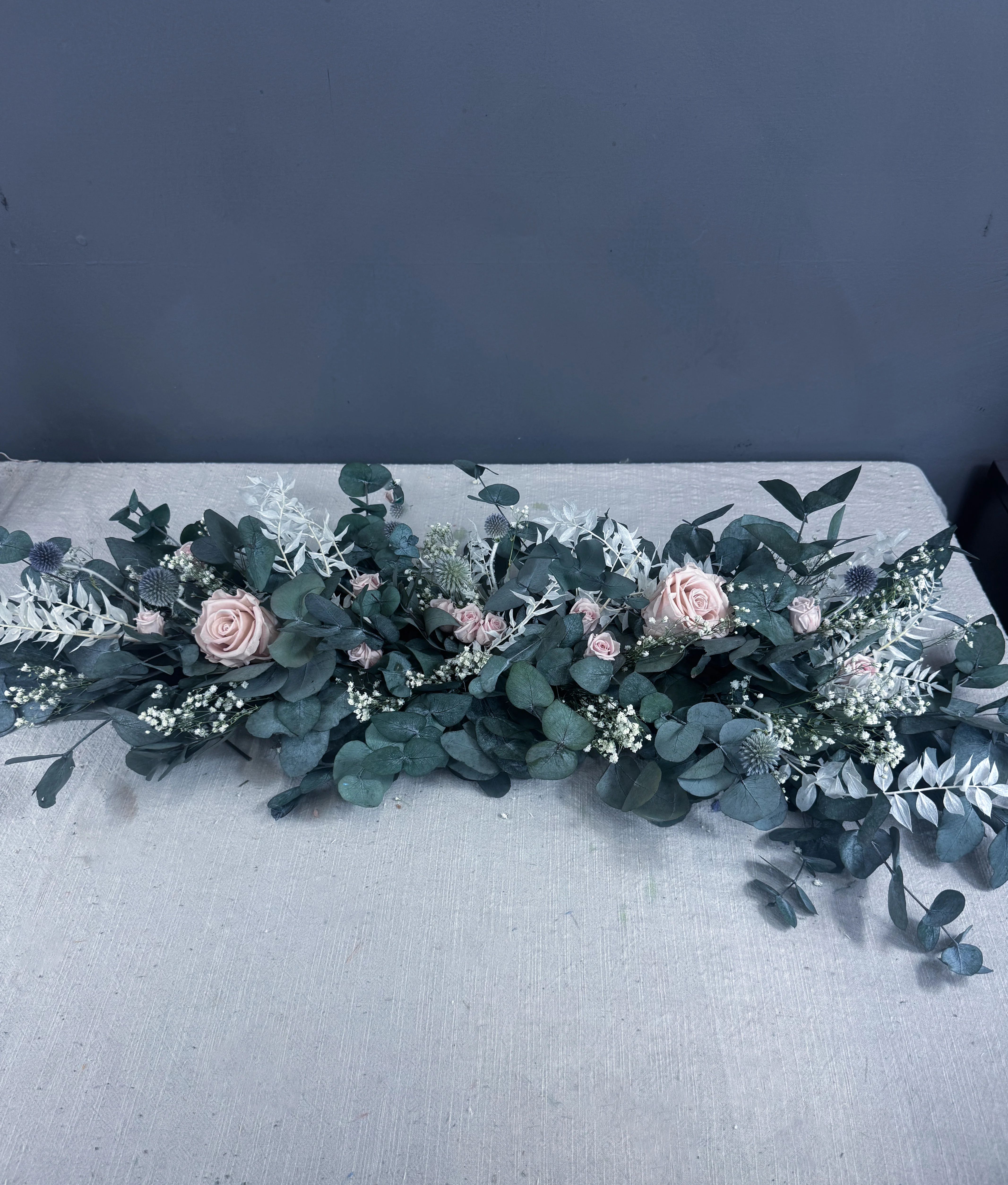 Elodie dried flower wedding garland